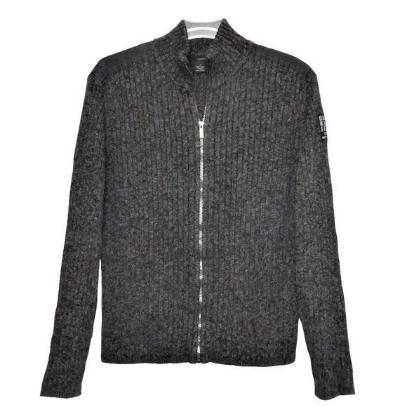 Calvin Klein Jeans 100%  Cotton Men's Ribbed Knit Grey Cardigan Sweater … - Picture 1 of 13
